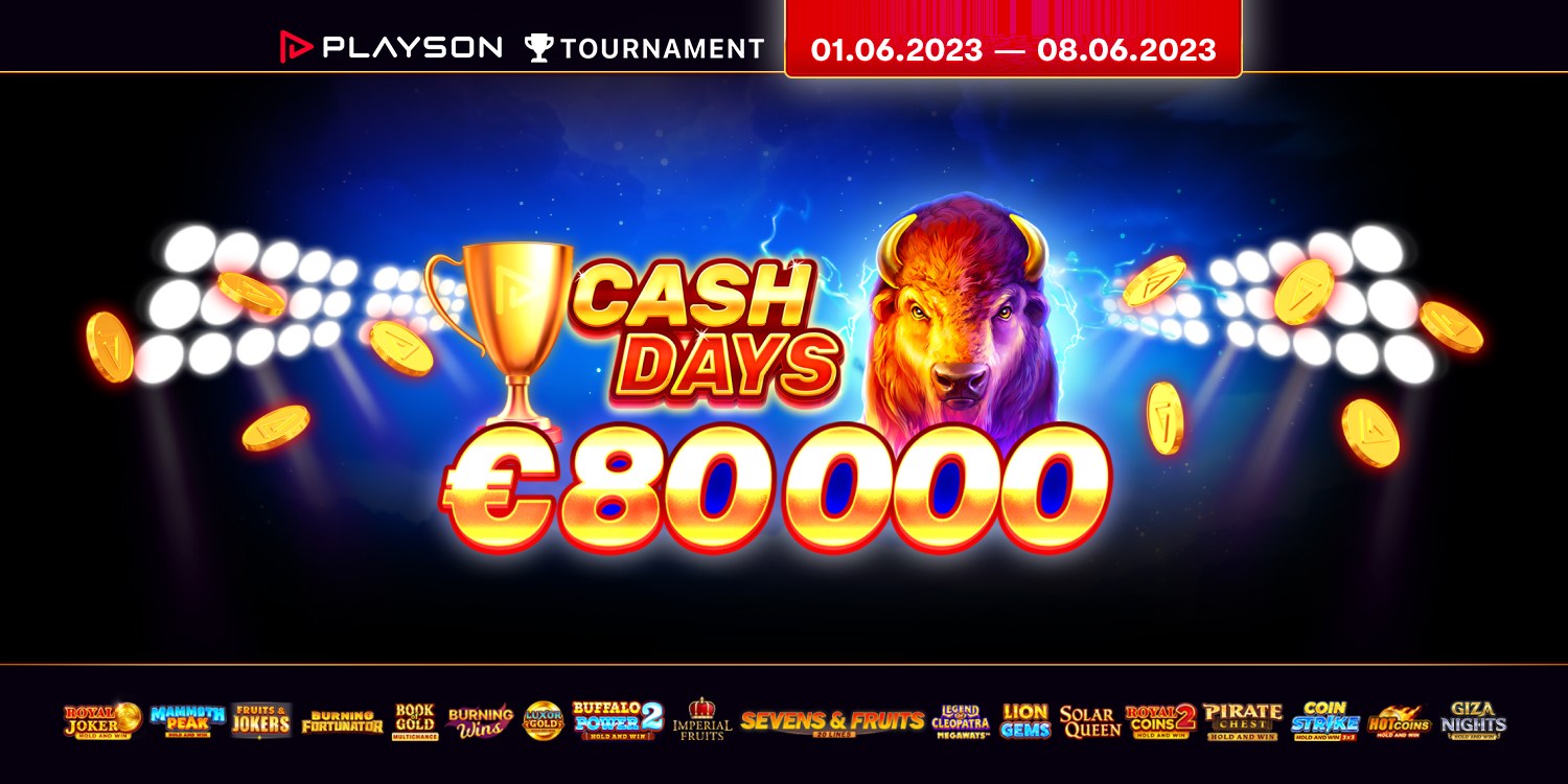 CashDays di Giugno di Playson €80.000 di montepremi